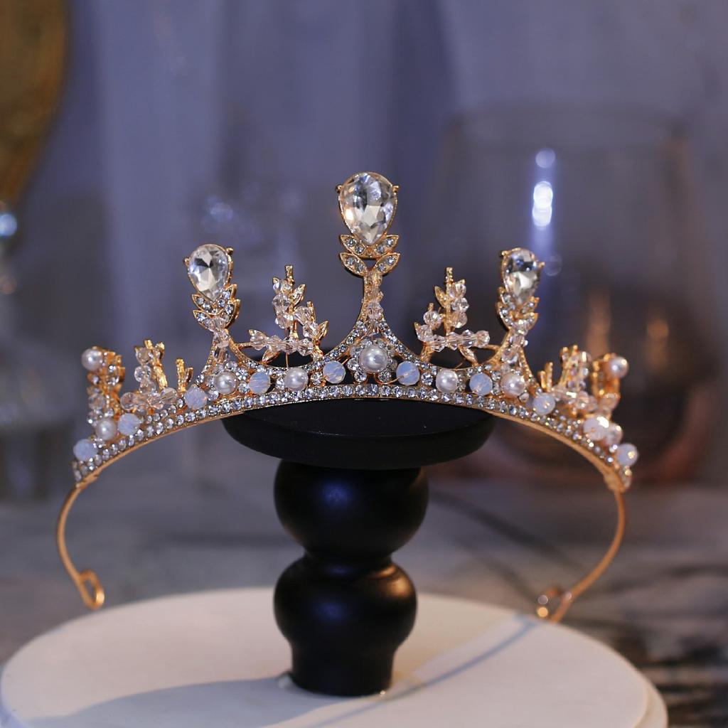 Bridal Luxury Crown Tiara with Diamond Princess Birthday Performance Crown Headband Hair Accessories Dress Accessories