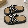 Fashion Beach Shoes House Slippers Platform Slipers Women Slides Sabot Genuine Leather 2025 Women's Genuine Leather Shoes Ladies' Slippe