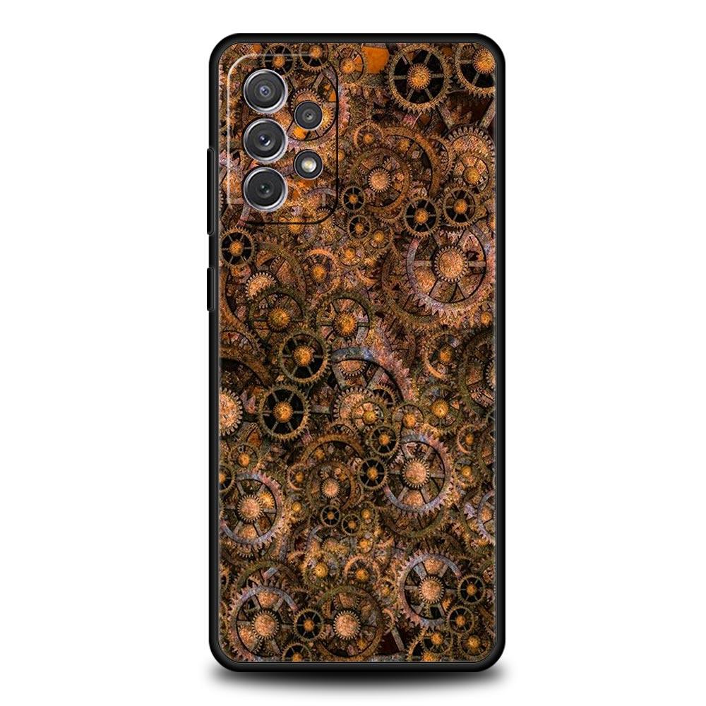 Mechanical Gear Pattern Phone Case for Samsung Galaxy A55 A35 A17 A07 A15 A13 A25 A51 A71 A72 A73 A32 A52 A52S A41 5G Soft TPU