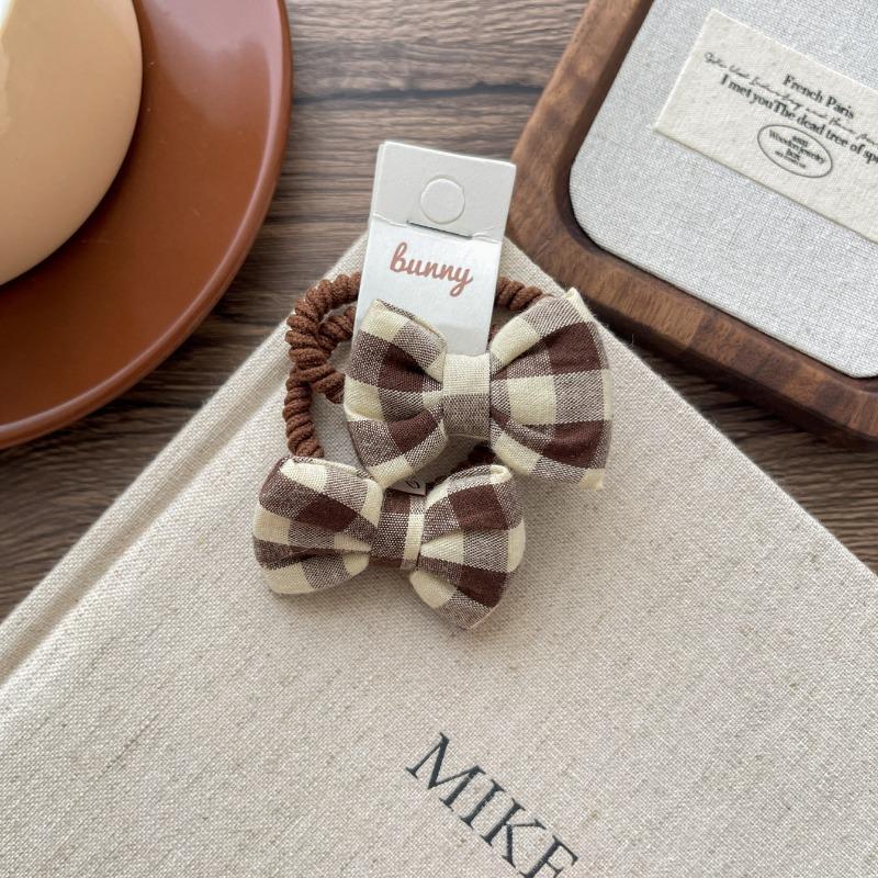 New Coffee-colored Sunflower Mushroom Children's Leather Band Bow with High Elasticity and No Damage To Hair Bands  Ponytail Hair Tie Headwear
