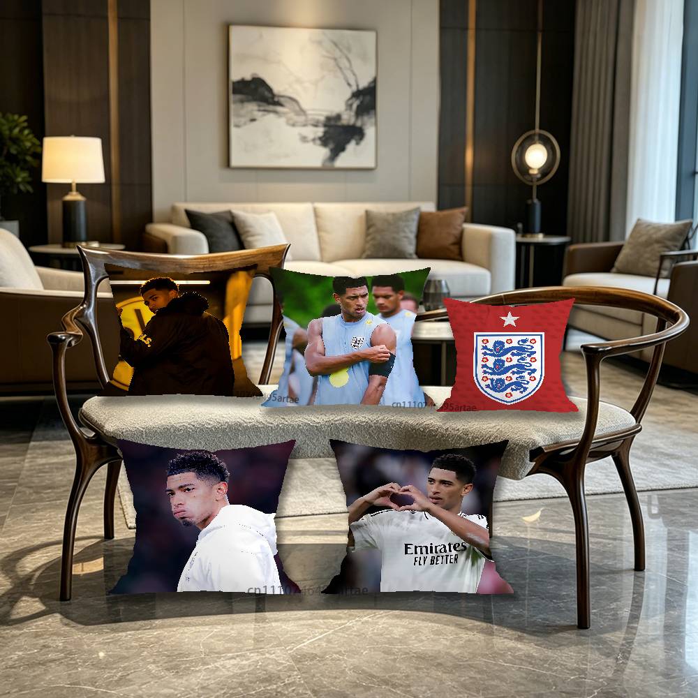 England English Zidane J-Jude Bellingham Pillow Case For Bedroom Car Office Decoration Living Room Sofa Cushion Cover Suitable