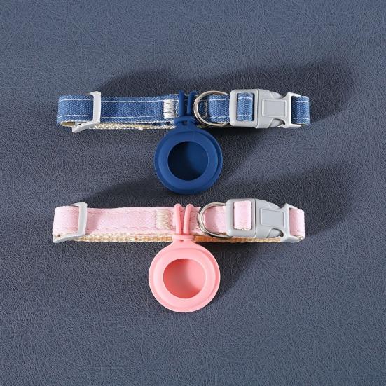 Cat Collar Adjustable Quick Release Wear Resistant Pet Neck Strap Safety Band Tracker Protective Case for AirTag