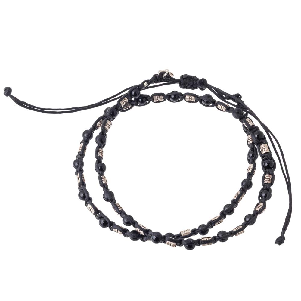 

Artemis Classic Onyx Wax Cord Double Bracelet ACB0120 Серебряные аксессуары Брендовые ювелирные изделия Серебряный браслет из кожи 925 [Artemis Classic] чёрный