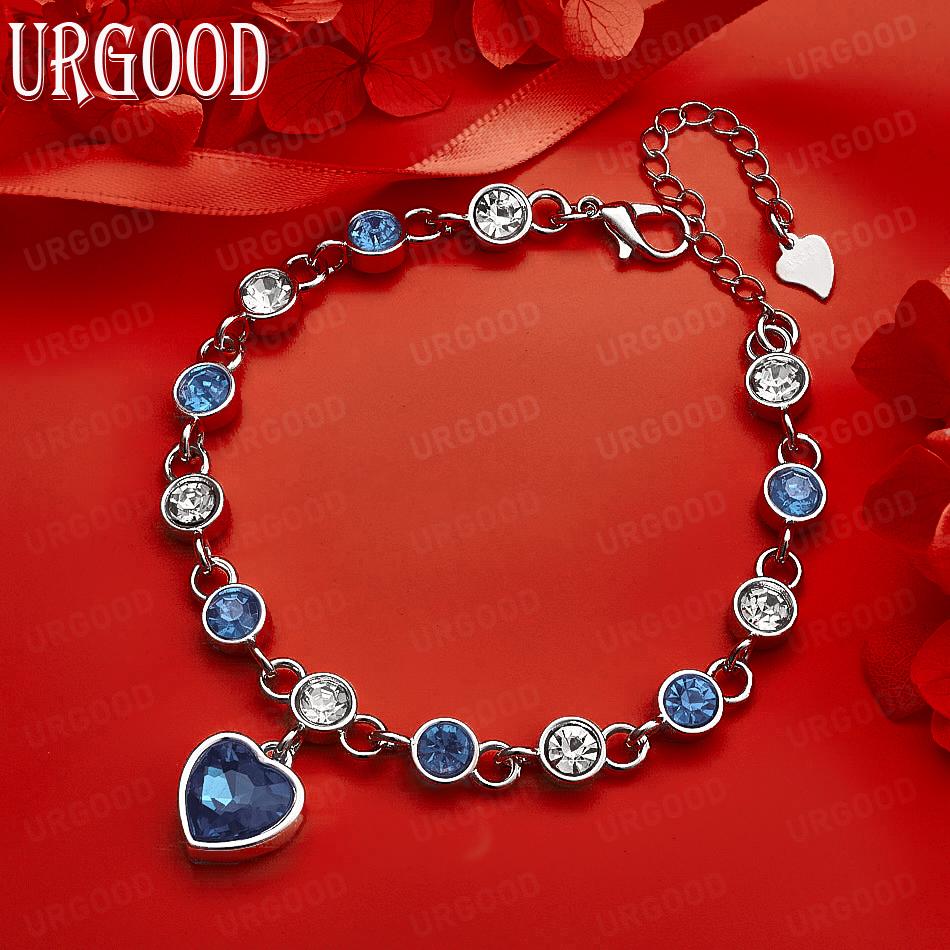 925 Sterling Silver AAA Zircon Side Chain Exquisite Bracelet Gift Jewelry 20CM