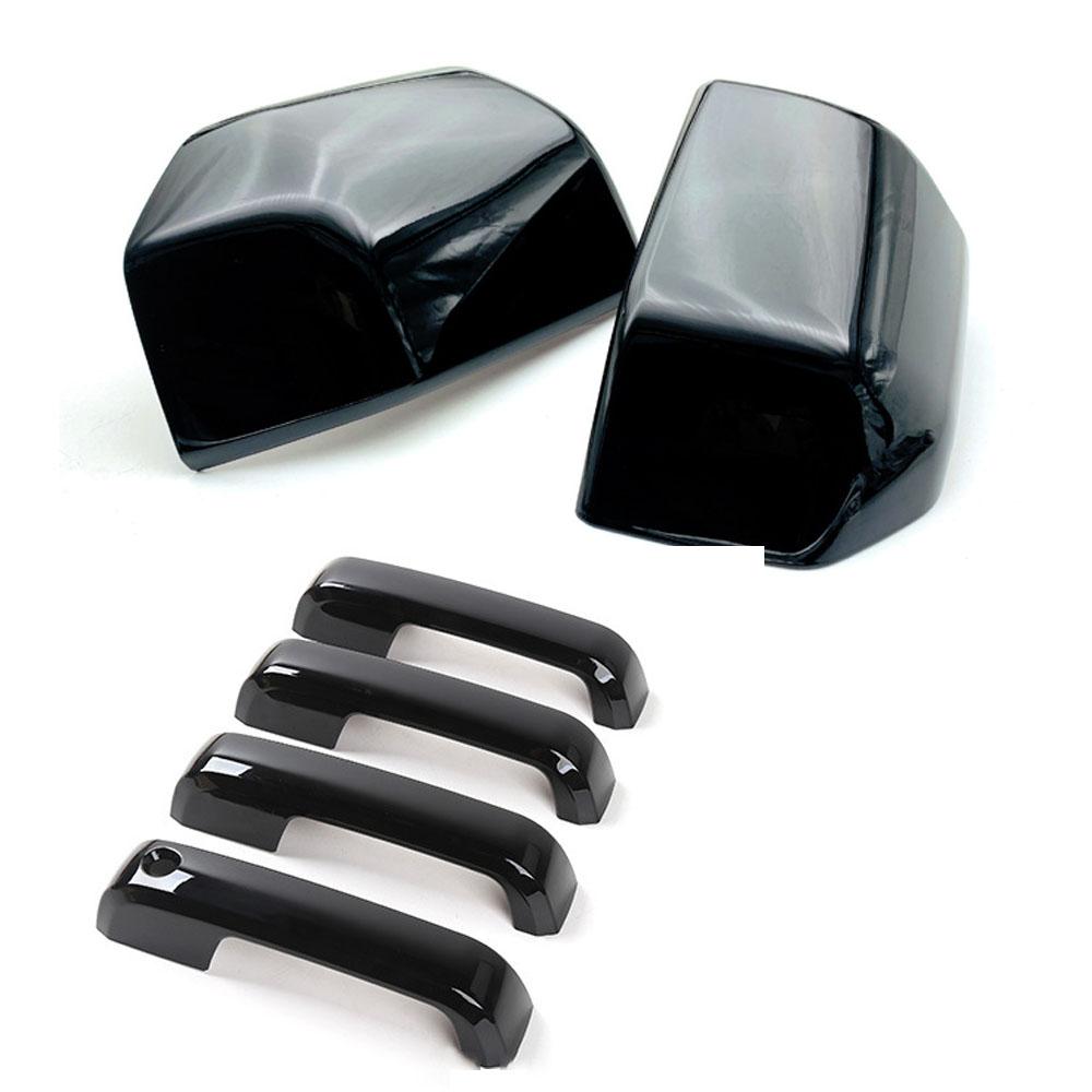 For Ford F150 2015-2020 Raptor Rearview Side Mirror + Door Handle Cover Wing Cap Car Exterior Door Rear View Case Trim Sticker