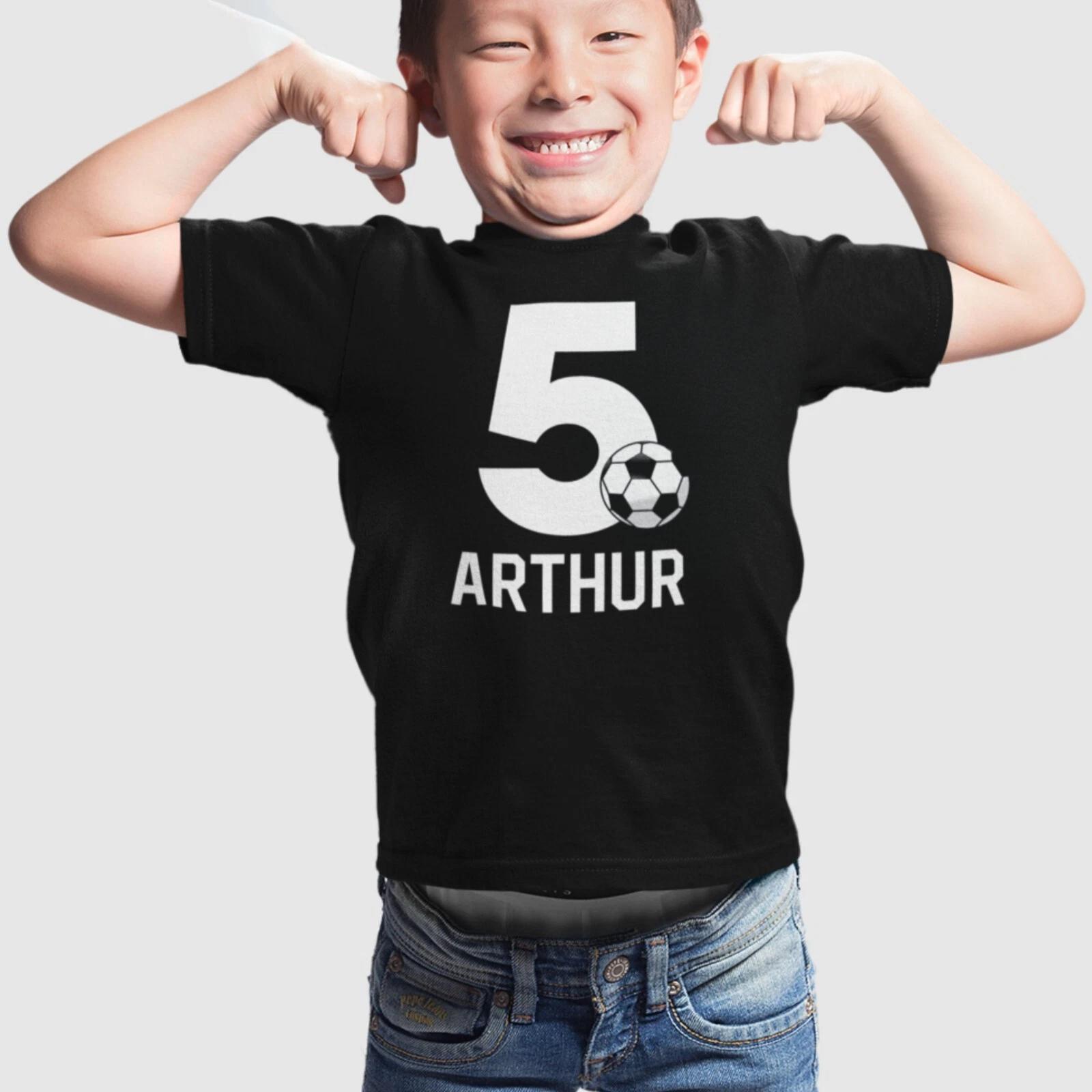Personalised Kids Football T Shirt Add Name And Number Printed Boys & Girls Tops XL