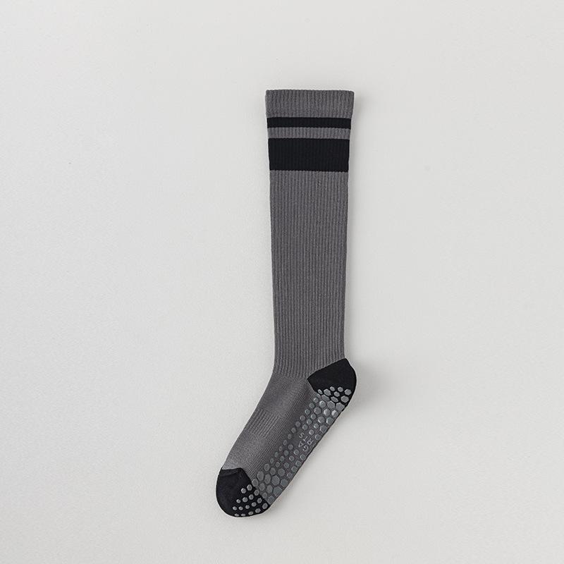 Women's Two Bar Collision Color Absorbs Sweat Breathable Deodorant Fast Dry Glue Non Slip Long Tube Yoga Socks