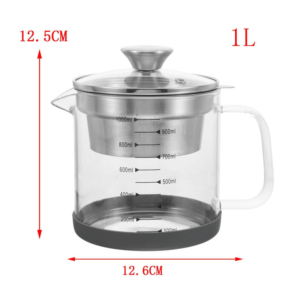 1/1.5L Glass Oil Filter Pot Soy Milk Yogurt Strainer Glass Container Food Strainer with Scale