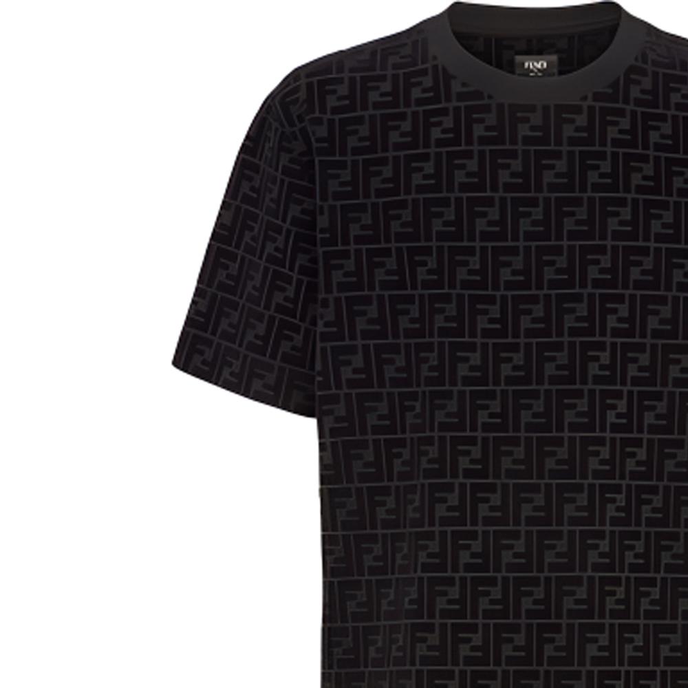 Fendi FF-Jacquard Frottee T-Shirt FY0936A7D5F0ABB