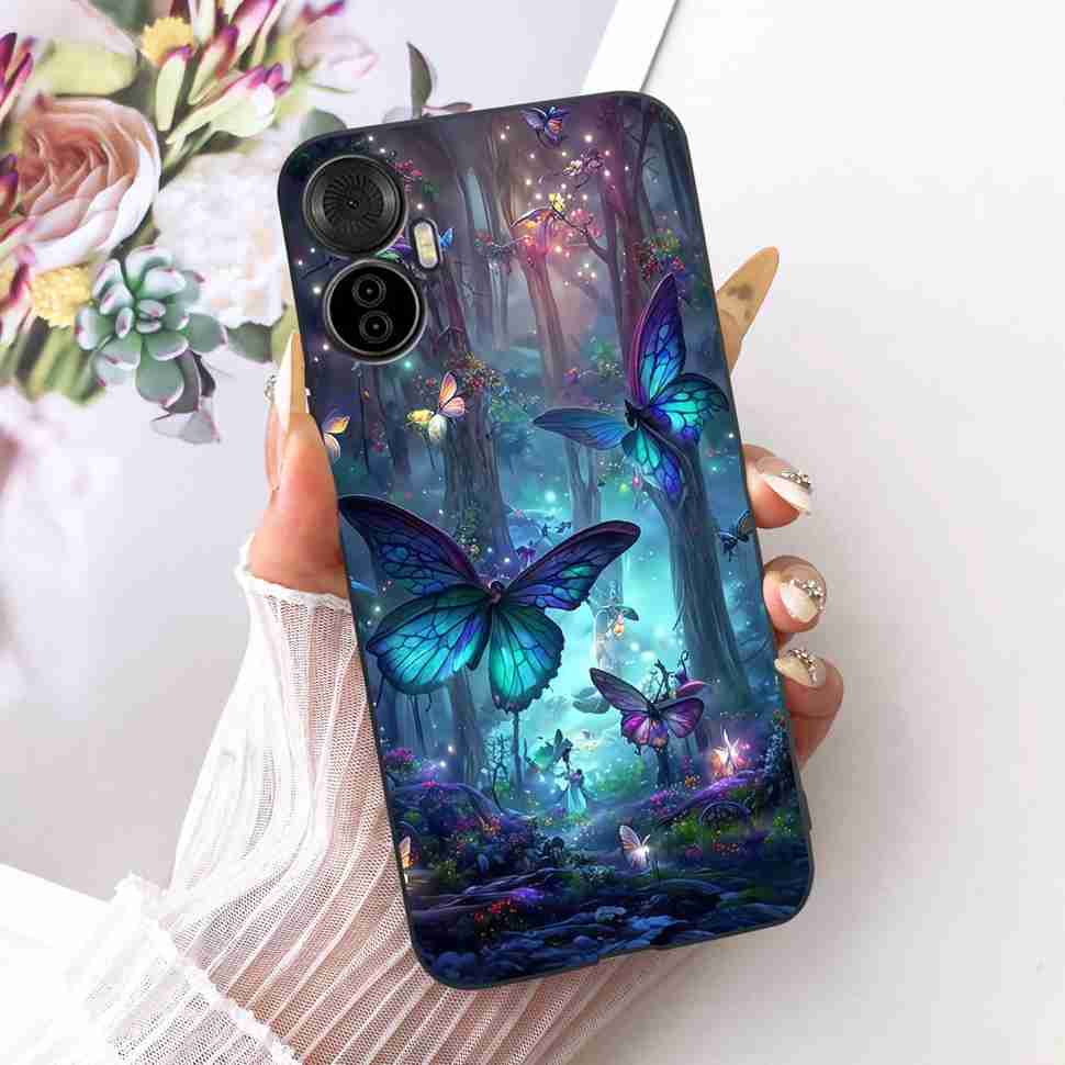 For Itel S18 Pro 6.6" Case Simple Style Pop Patterns Silicone TPU Black Cover Shockproof For ITEL S18 Pro S18pro Phone Cases