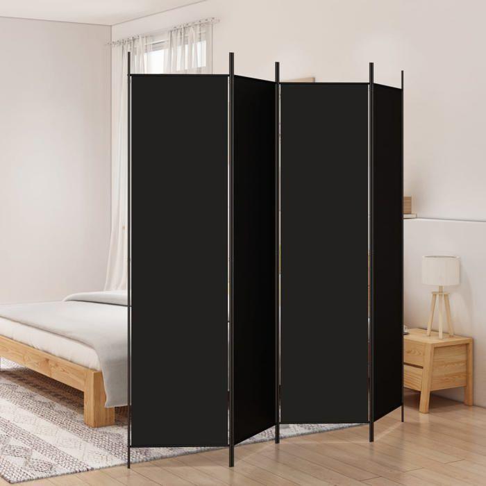 VidaXL Room Divider 4 Panels Folding Room Separator Privacy Screen Partition Living Room Decoration Black 350185