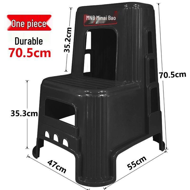 Multifunctional Two-Step Plastic Ladder Stool for Household Use