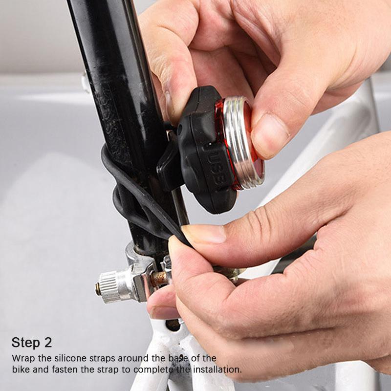 Usb Rechargeable Bike Light Set,Super Bright Front Headlight And Rear Led Bicycle Light,650Mah ,4 Light Mode Options