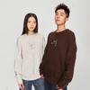 Lee Comfortable Round Neck Metallic Logo Pullover Melange Sweater Unisex Sweater Dark-Brown LUT0090814UX00FA05985