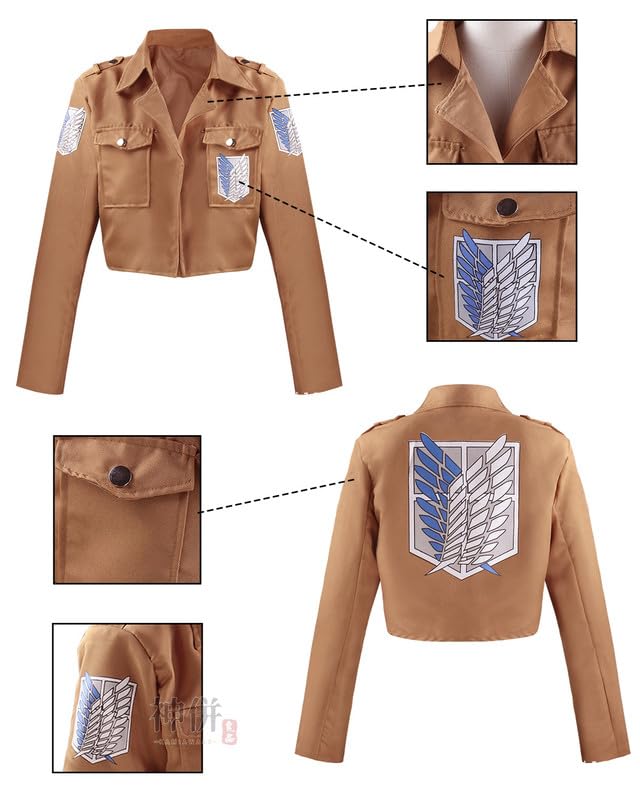 [Excellent Quality] Mikasa Ackerman Cosplay Wig, Wings of Freedom Scout Regiment Cosplay Costume for Adults, School Festivals, Events, and Stage Wear