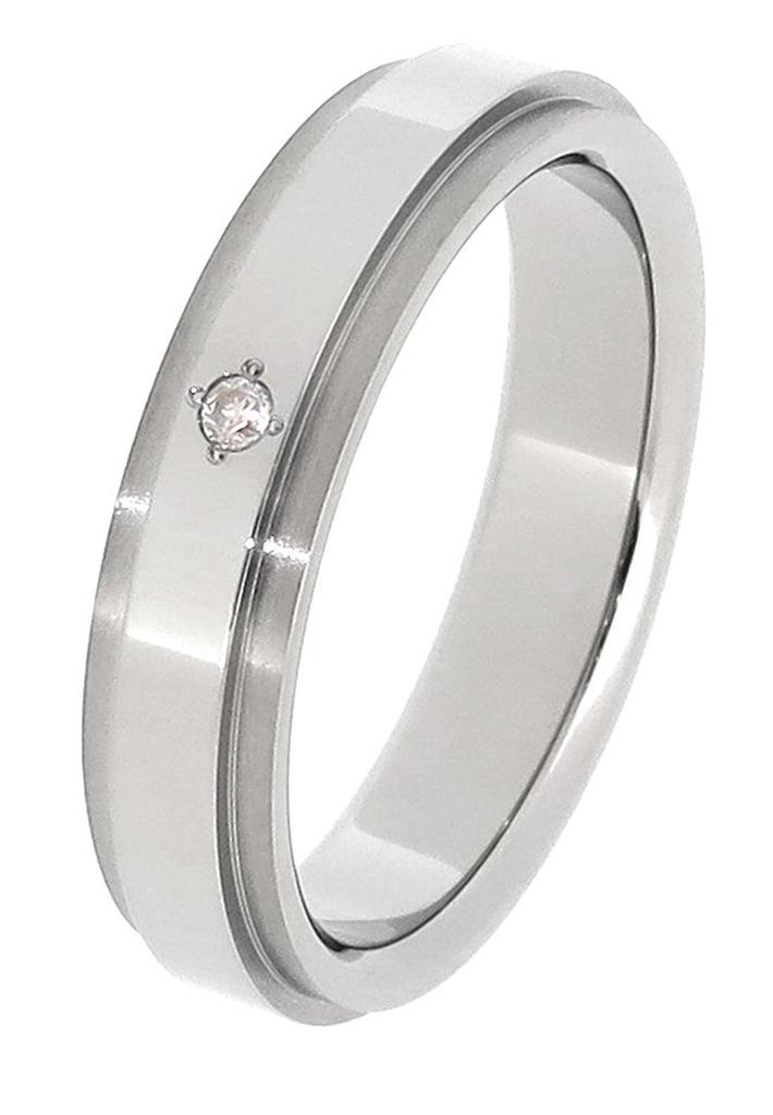Fe-fe X Phiten [Special Edition] Phiten Flat Line Diamond Titanium Ring, Sizes 7-15 (Size 11), Women's, Simple Design