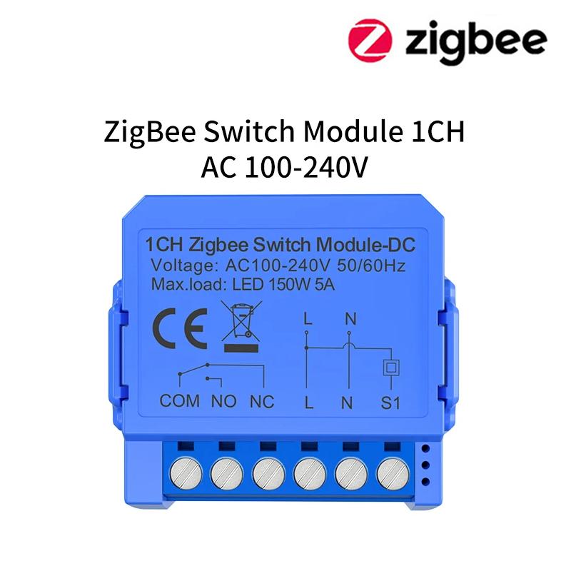 Tuya Smart Dry Contact Zigbee WiFi Switch Module Smart Home DIY Breaker Relay DC 24-32V AC 100-240V Works with Alexa Google Home