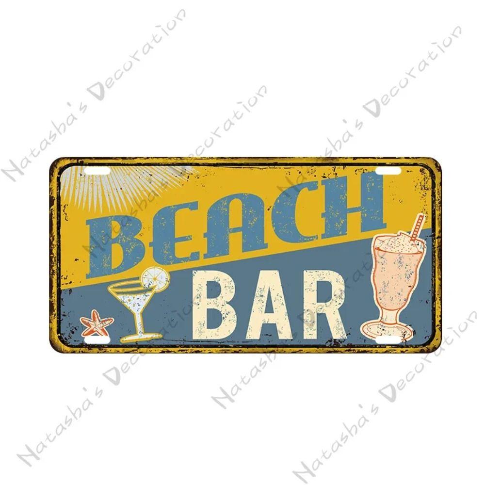 Garage Bar Metal Wall Sign, Auto Interior Decor Plaque 15x30cm