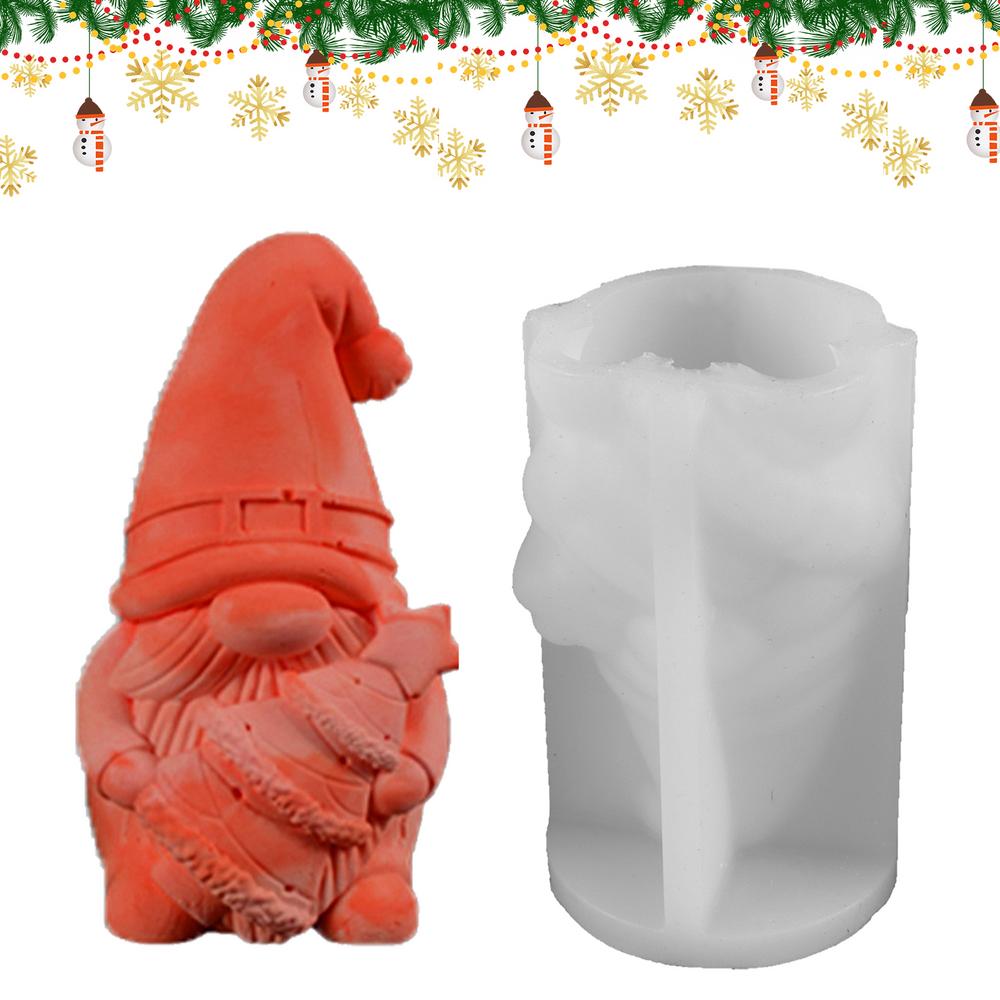 Gnome Molds Silicone Gnome Shaped Christmas Decor Candle Mold Flexible Home Decoration Mold Gnome Sculpture Mold For Easter