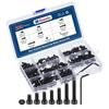 Kozelo 200pcs M4 Hex Socket Head Cap Bolts and Nuts Assortment Kit Alloy Steel Fully Threaded Black Oxide Internal Hex Screws for 3D Printers with