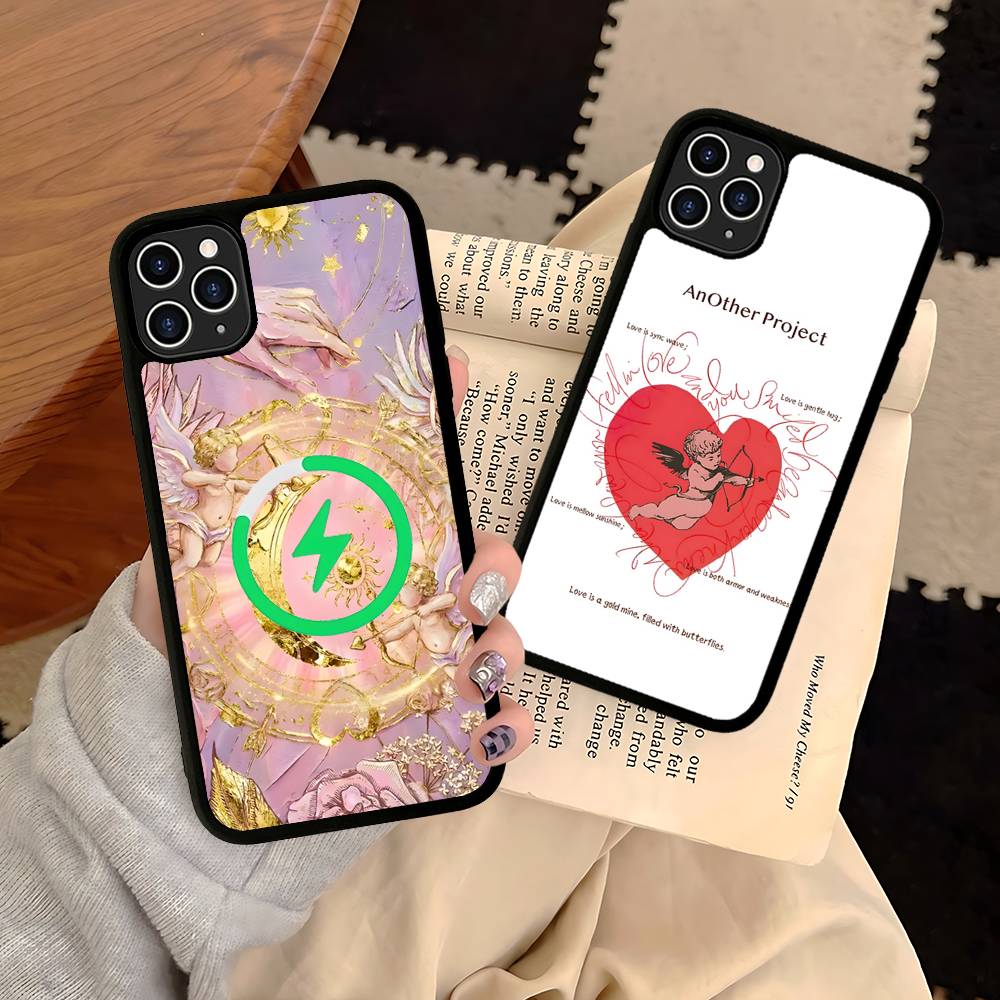 Middle Ages Retro Cupid Angel For Magsafe Magnetic Wireless Phone Case For IPhone 17 Pro 16 15 14 Plus 13 12 11 Pro Max