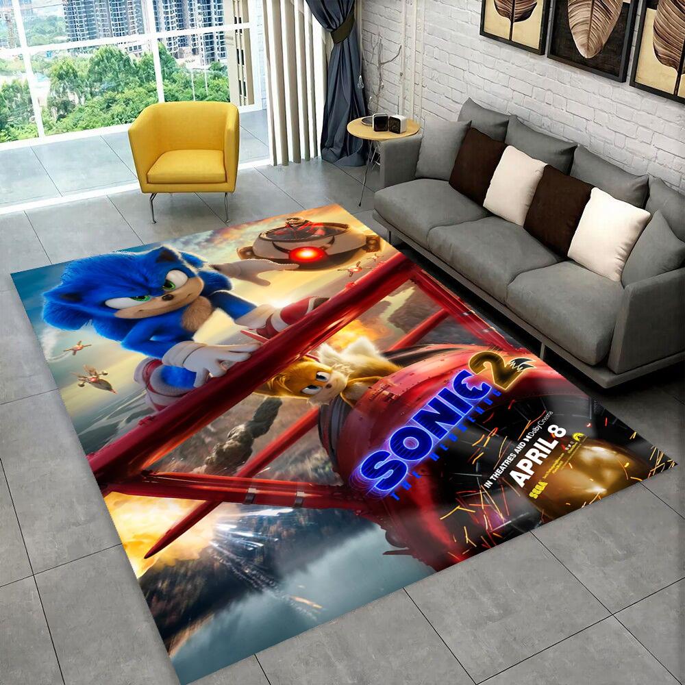 3D S-Sonics Game Cartoon Rug Carpet for Living Room Bedroom Decor,kids Play Non-slip Decoration for Sofa Doormat Christmas Gift