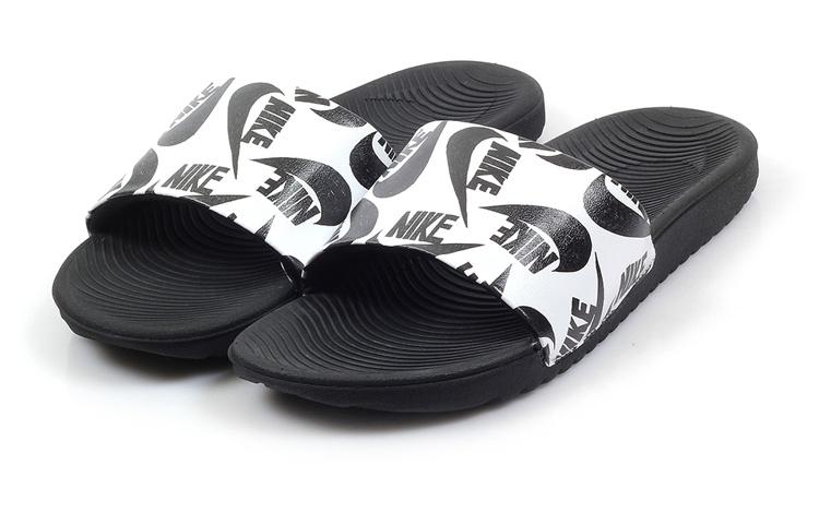 Nike Kawa Stitching Slippers Black White Kids' CT6619-100