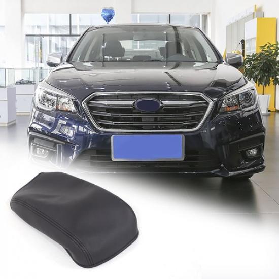 Black PU Leather Console Armrest Panel Cover Trim For Subaru Legacy 2016-