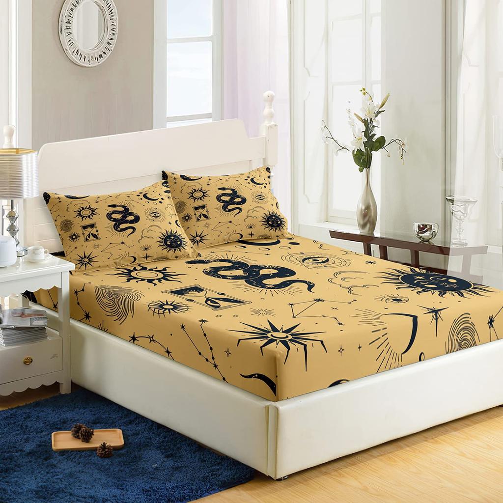 Tier Fuchs Muster Bettmütze Dreiteilig Digitaldruck Bettwäsche Bettmütze Dreiteiliges Set Kinder Und Erwachsene