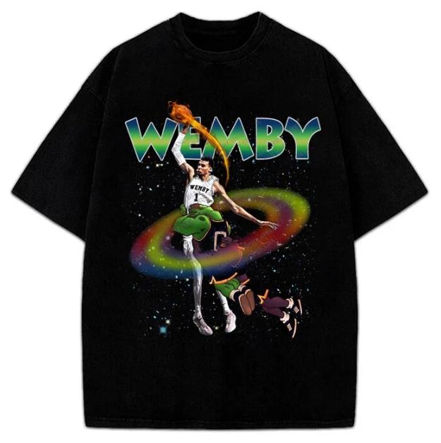 

Виктор Вембанья Wemby Space Jam Монстр Данк 90-е Винтажный Стиль Футболка S