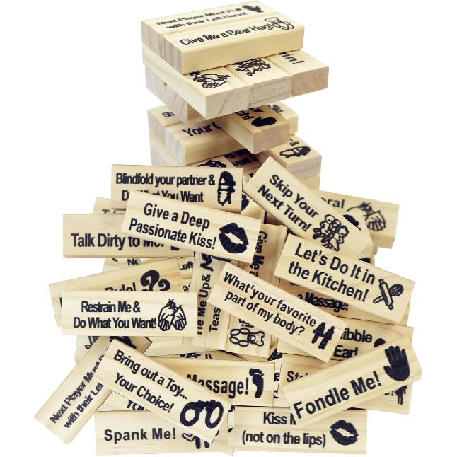 Tower Stack Game Couples Games Gifts Date Night Games Ideas Wooden Naughty Fun Stacking Blocks for Adults Dating Bedroom Games Toys for Couples Date