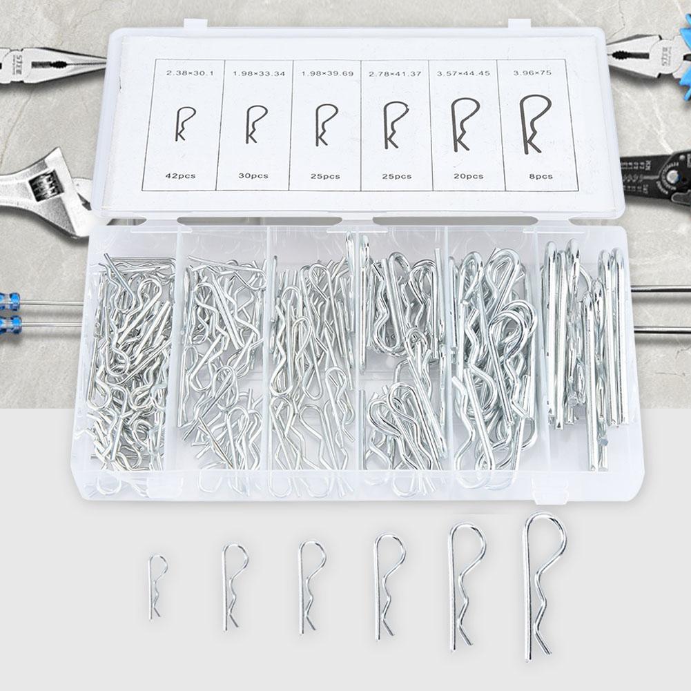 150 Pcs Carbon High Strength Steel R Type Wave Card Hairpin Latch Bolt Cotter Pin