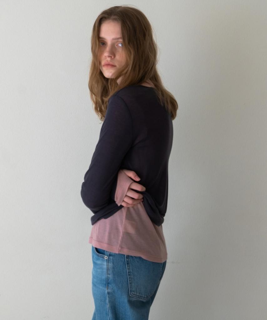 UNNOUT Soft Wool Jersey T-Shirt Dusty Pink
