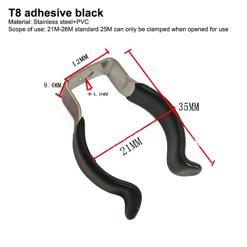 5Pcs U Clips Holder Bracket T5 - T10 Type Black Plastic Dipped Clamps Lamp Support Lampholder For Pipe Clamps