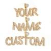 THE BLING KING Iced Cubic Zircon Baguettecz Initial Letters Pendant Necklace Words Name With 4mm CZ Tennis Chain Jewelry