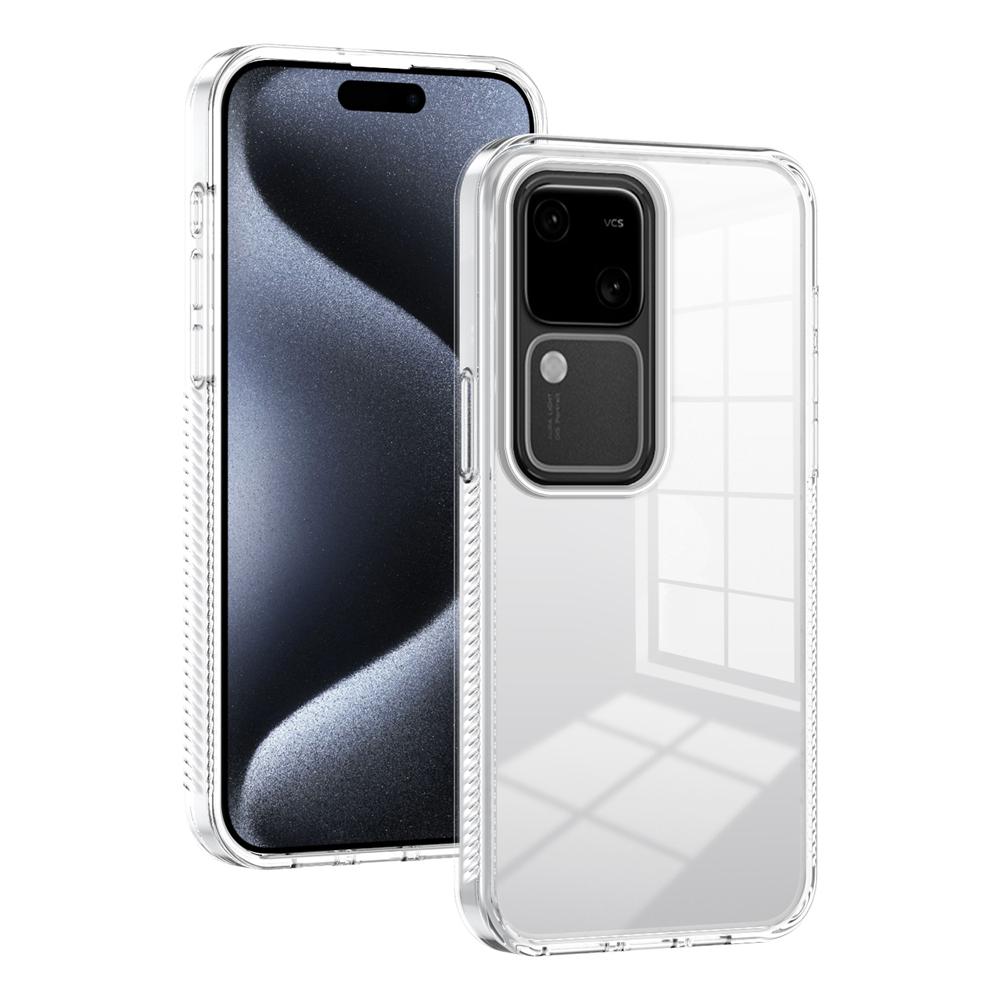 KEYSION Transparent Case for VIVO V30 Pro 5G V30 Soft TPU+PC Anti-slip HD Clear Shockproof Phone Back Cover for VIVO V30 5G