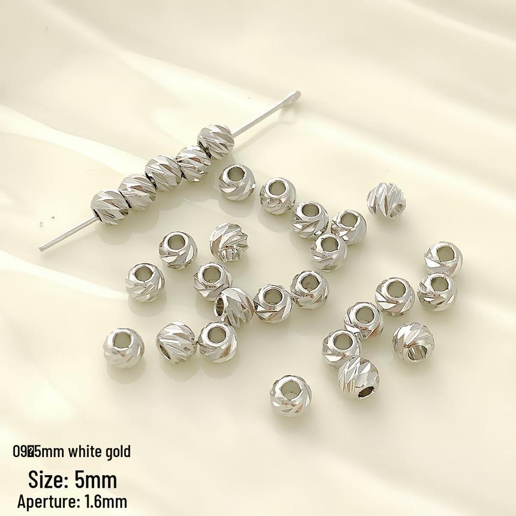 18K Vergoldete, kreuzgeschnittene, runde Abstandshalterperlen für die DIY Schmuck-, Halsketten- und Armbandherstellung.