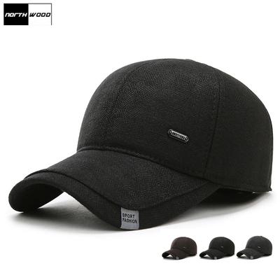 Northwood Gorro de inverno masculino grosso com protetores de orelha, boné snapback de algodão para áreas externas, chapéu de pai feminino, bonés de caminhoneiro