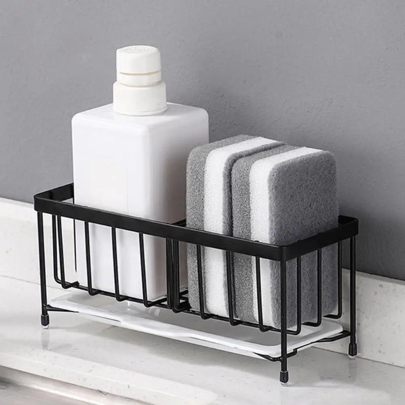 Sponge Holder Kitchen Rack Sponge Holder for Sink Kitchen Sink Organizer Anti-Rust Sink Sponges Scrubbers Soap  Dish Rack