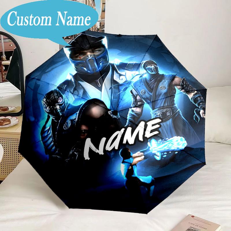 Custom Name Umbrella Dragon's Fiery Kombat Umbrella 8-Frame for Travel, Camping, Casual Lightweight Portable, Essential for Family Gifts