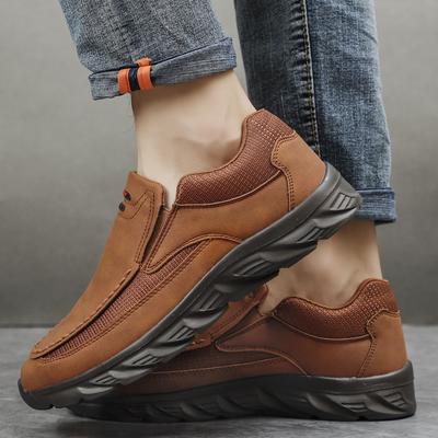 Herren Leder Freizeitschuhe Atmungsaktive Slipper Herren Sneaker Neu Männlich Bequem Leder Flache Schuhe Sneaker Herrenschuhe