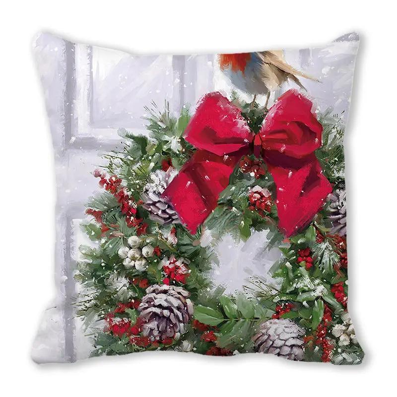 Christmas Decoration Pillow Case Sofa Cushion Cover Bedroom Room Dormitory Home   New Year Gift