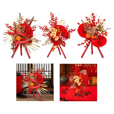 2025 Spring Festival Flowers Desktop Ornament Handmade Artificial Red Berries Housewarming Gift for Home Office Decor Versatile