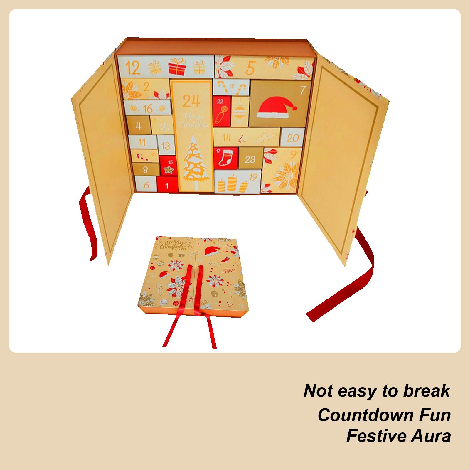 

2026 Christmas Countdown Calendar Gift Box 24 Days Empty Advent Cardboard Boxes To Fill Made Your Own Advent Calendar DIY Gifts 33x30.5x8cm