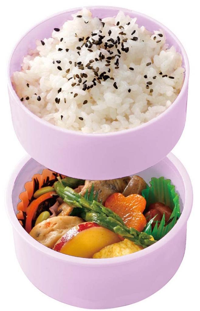 Skater Bento with Rice Ball Made in Sanrio Kuromi Box, Antibacterial, Two-Tier, Round, Fork, Case, 500ml, Japan, Microwaveable, Headgear, ONWR1AG-A