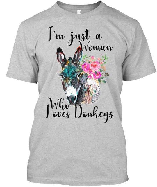 

Donkey-woman Im Just A Woman Who Loves Donkeys T shirt Made in USA Size S to 5XL S