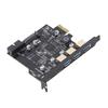 Placa PCIe para USB 3.2 Gen 1 5Gbps 3 USB Tipo A 2 USB Tipo C Placa de Expansão PCI Express de 5 Portas para Win para Linux