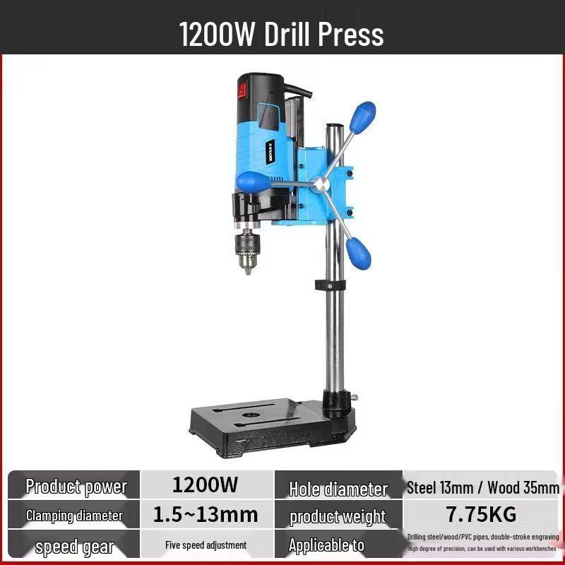 220V Precision Mini Bench Drill, Industrial Grade Electric Drill Press for Household and Multifunctional Use