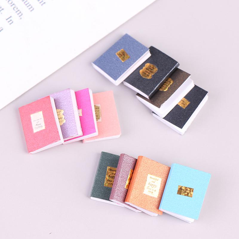 12Pcs/Conjunto 1:12 Modelo de livro em miniatura para casa de bonecas Caderno Decoração para estudo de casa de bonecas