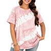 Tie-Dye Letter Lockeres T-Shirt für Damen! 2026 Sommer Neu Übergröße, Lässiges Vielseitiges Schlank geschnittenes Oberteil